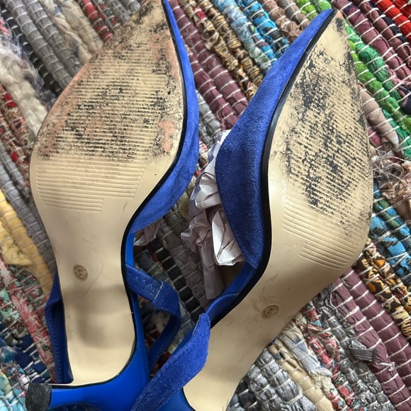 Vintage Y2K Liz Claiborne Royal Blue Suede Kitten Heels 8M - Picture 5 of 16